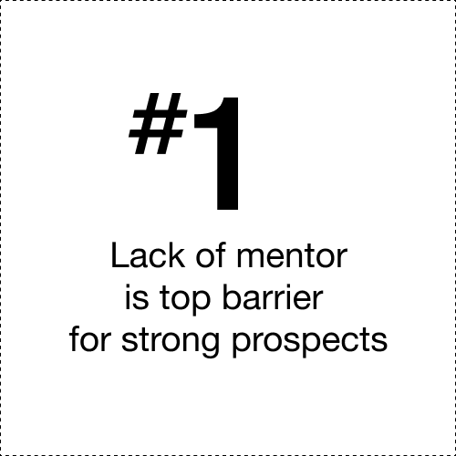 lack of mentor is the top barrier for strong prospects